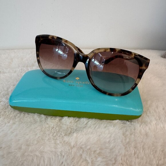 KATE SPADE Bayleigh Camel Tortoise Sunglasses w/Case - Picture 2 of 10